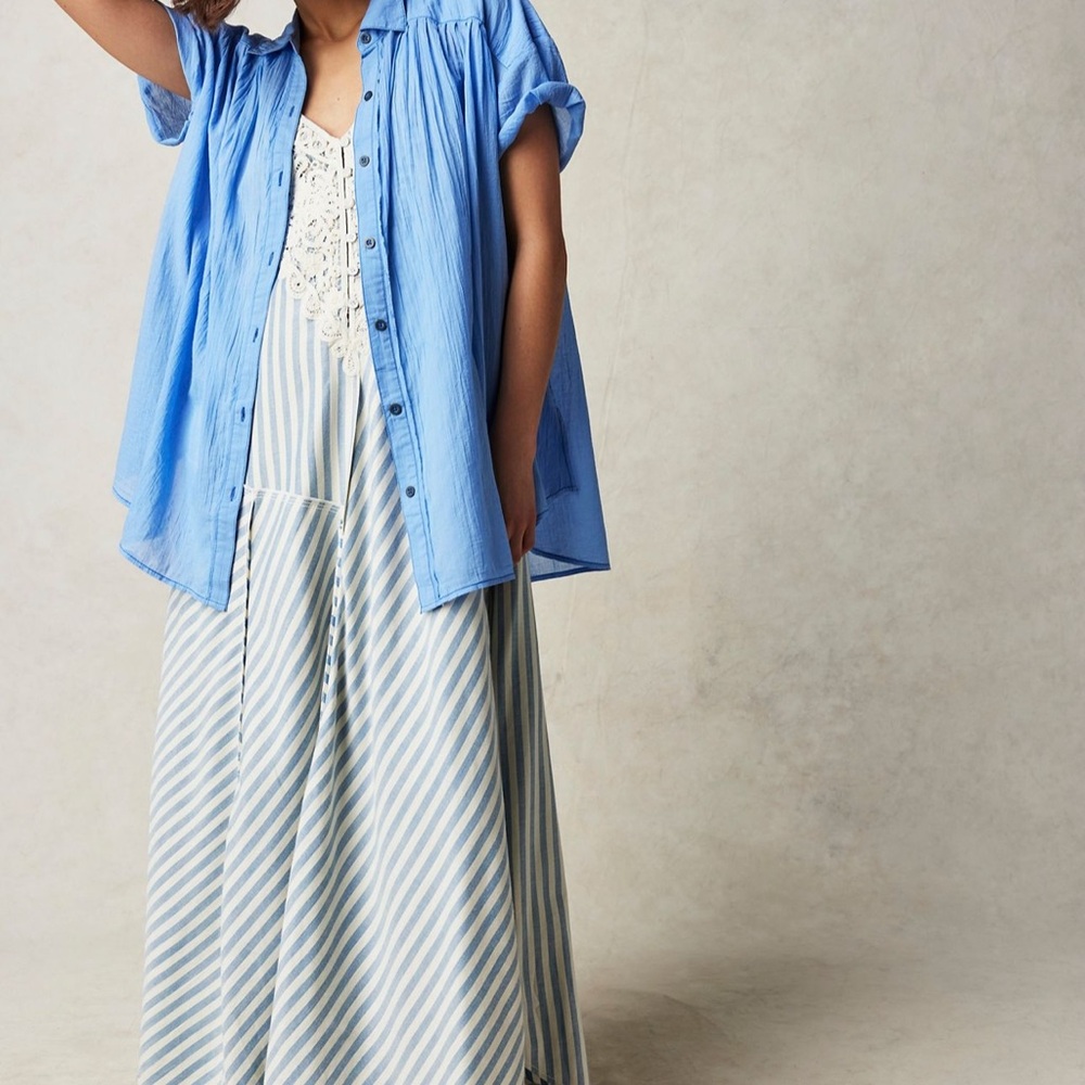Free People Blue Shirt